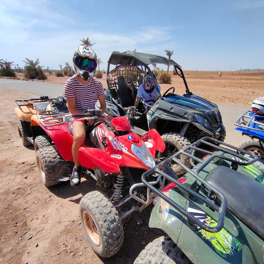 Marrakech: Quad Bike Tour to Palm Oasis and Jbilat Desert - Safety briefing, helmets, and how the ride actually starts
