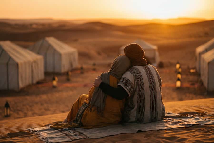 Marrakech to Merzouga: 3-Day Sahara Desert Tour & Camel Ride - Erg Chebbi dunes: sunset camel ride in orange-pink-purple light