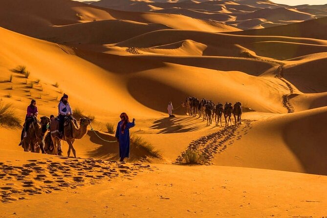 MERZOUGA DESERT TREK - 3 DAYS From Marrakech - Erg Chebbi at Sunset: Camel Ride, Oasis Camp, and Drums Under the Stars