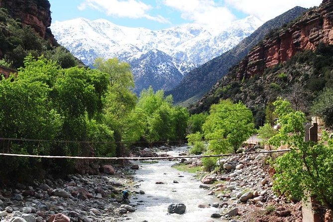 Mountains And Agafay Desert & 3 Valley & Berber Villages with Camel Rid - Stop One in the High Atlas: Village Walking, Water Spots, and Lunch at a Home
