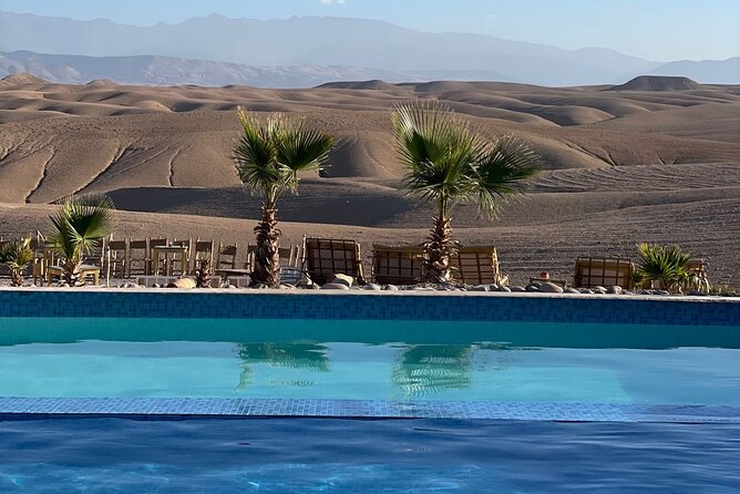 Overnight stay in the Agafay Desert, Deluxe Tent with Show and Swimming Pool - Dinner, Campfire, and the Moroccan Dinner Show That Gets People Moving