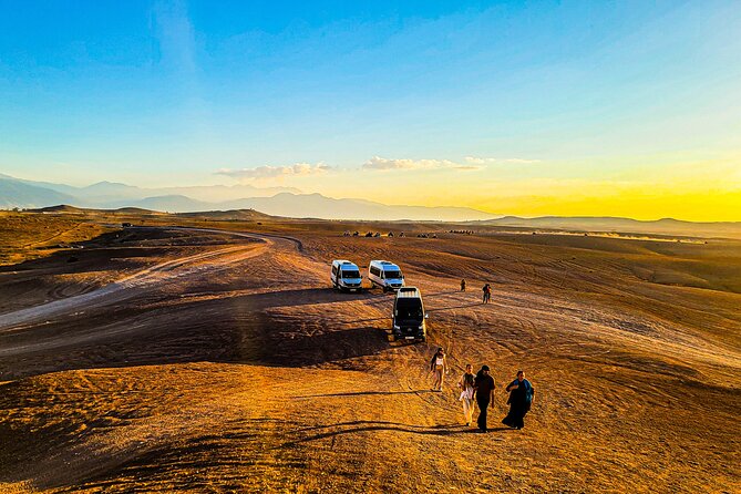 Premium Agafay Desert: Camel, Quad, Dinner & Fire Show - The photo hill stop and the sunset timing game