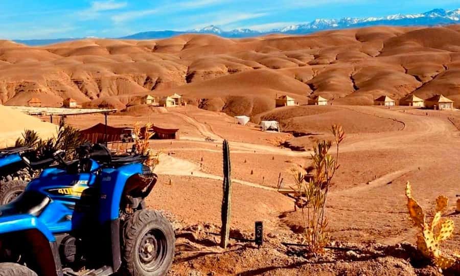 Quad bike and Lunch & Pool in Desert Marrakech Agafay - Nomad camp setup: where the day actually starts to feel real