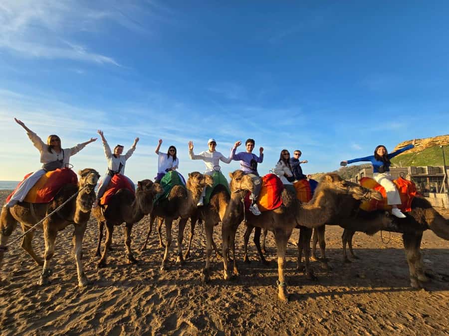 Tangier: sunset, tea, camel ride, Cape Spartel and caves. - Camel Sunset Ride on Tangier Beach: the main event